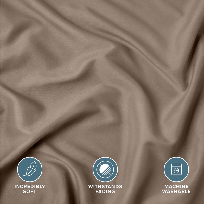 Bare Home Standard Pillow Sham Covers - Set of 2 - Premium 1800 Ultra-Soft Microfiber - Double Brushed - Stain & Fade Resistant - Bed Pillow Shams - Pillows Not Included (Set of 2, Taupe) - Image 3